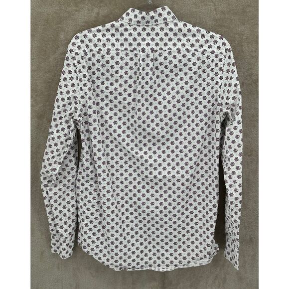 J Crew Shirt Mens Small Slim Purple Floral Stretch Organic Cotton Casual Preppy - Picture 3 of 7